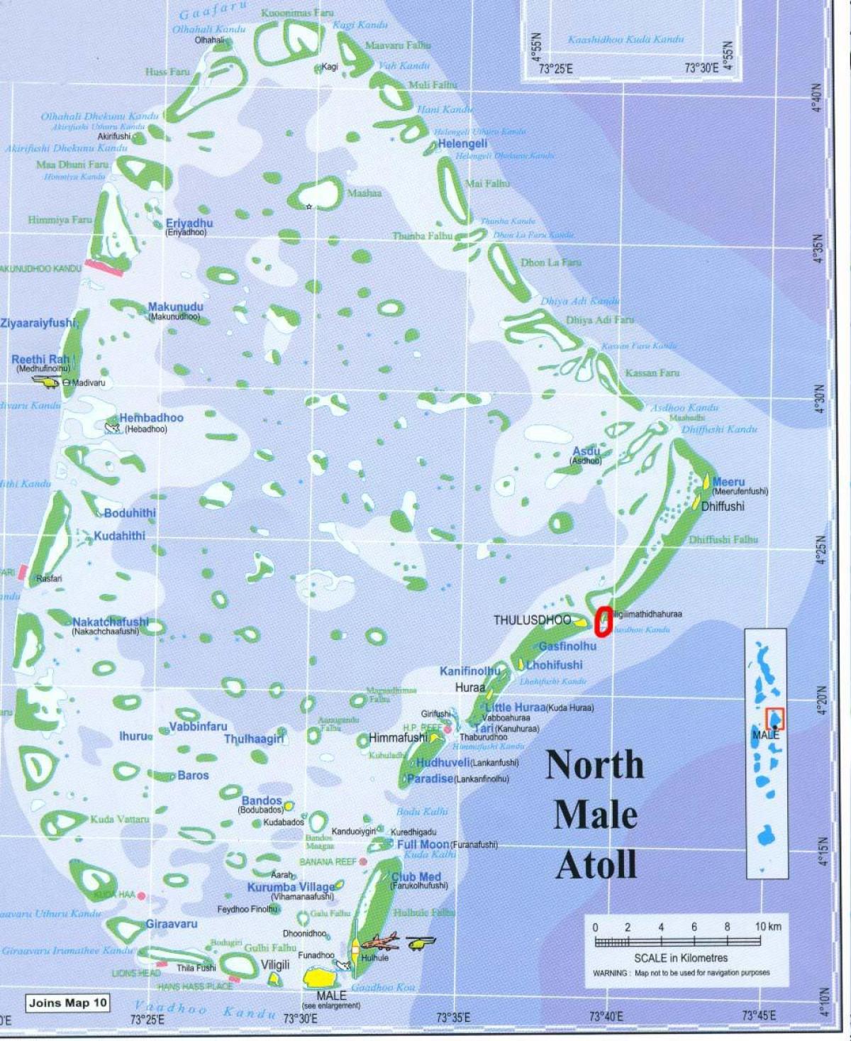 mapa North Male Atoll, Malediwy