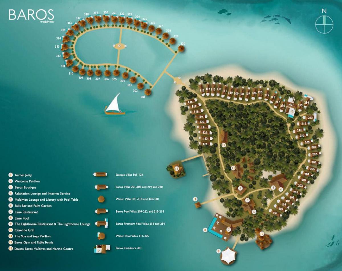 mapa барос Malediwy