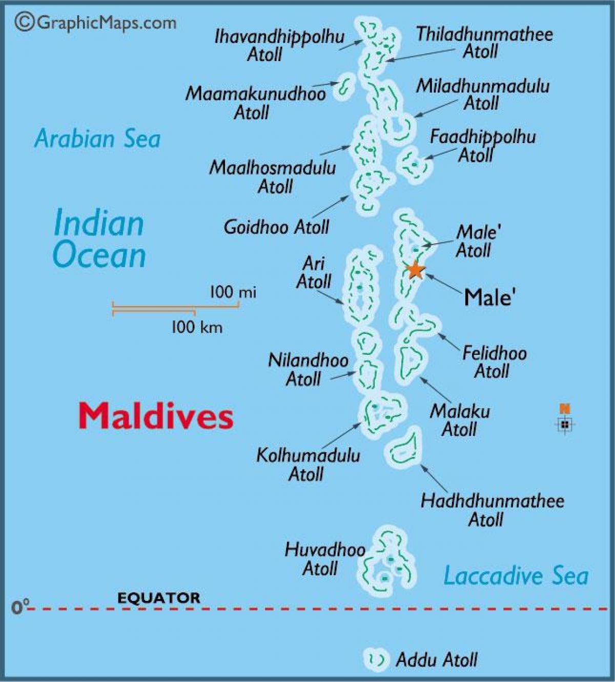 baa Atol na Malediwach mapie