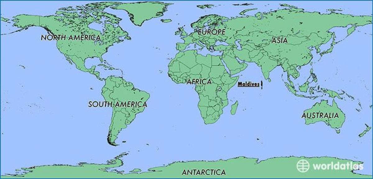 Malediwy mapie sąsiednich krajów