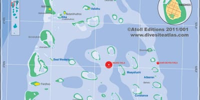 Mapa Ari Atoll, Malediwy