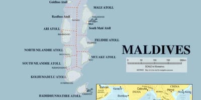 Mapa Malediwy fizycznej 