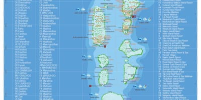 Mapa geograficzna Malediwy