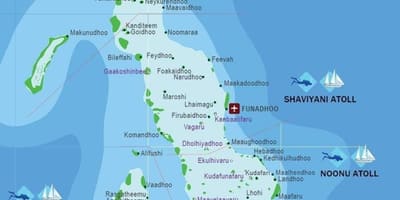 Mapa kani Malediwy 
