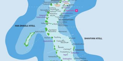 Malediwy kurortów lokalizacja na mapie