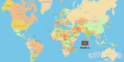 Mapa Malediwy na mapie świata