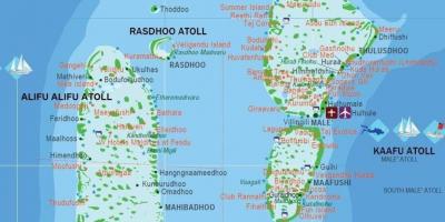 Mapa Malediwy turystyczny